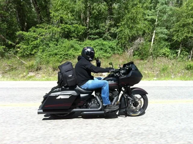 Touring bike on an open road
