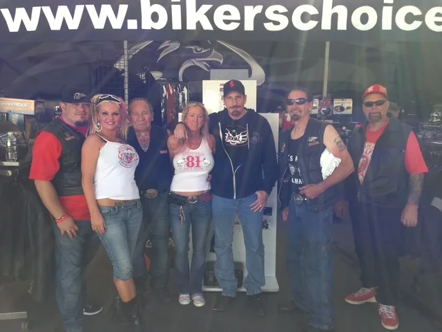 Group photo at the Biker's Choice booth